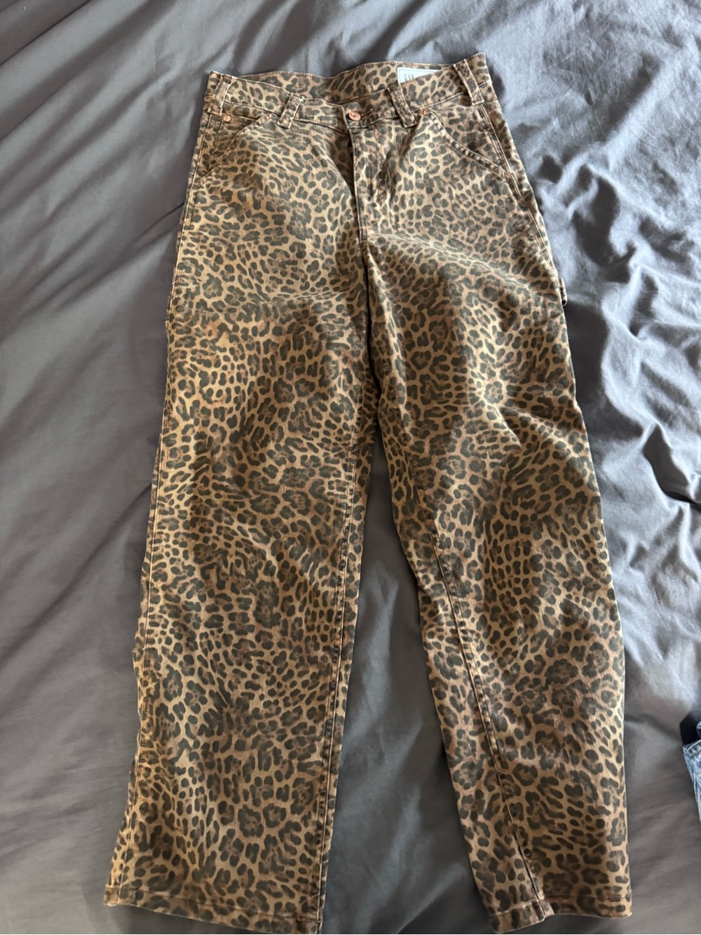 GAP Leopard Print Brown Wide-Leg Pants